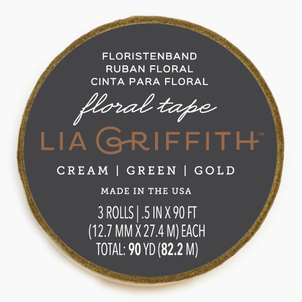 Lia Griffith Floral Tape - Cream + Green + Gold 3-Pack Sale - Image 3