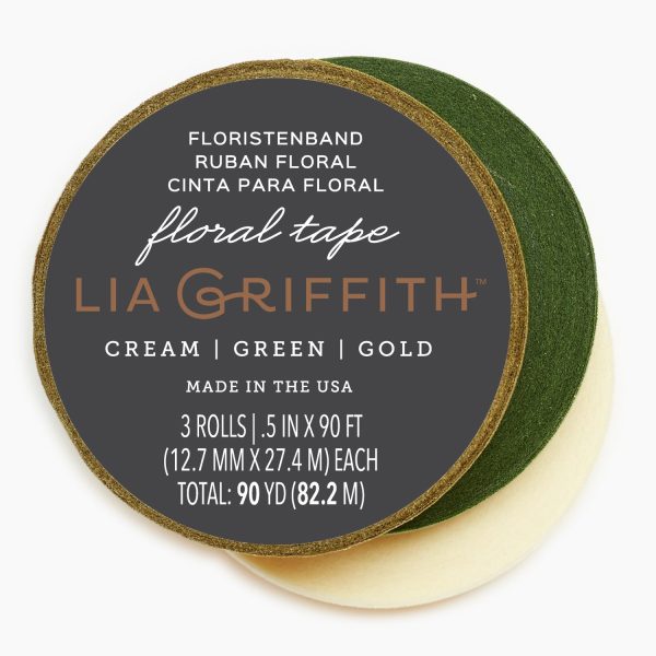 Lia Griffith Floral Tape - Cream + Green + Gold 3-Pack Sale